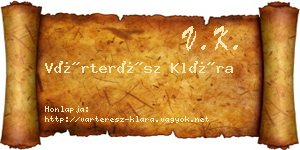 Várterész Klára névjegykártya