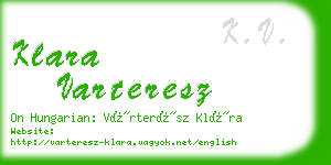 klara varteresz business card